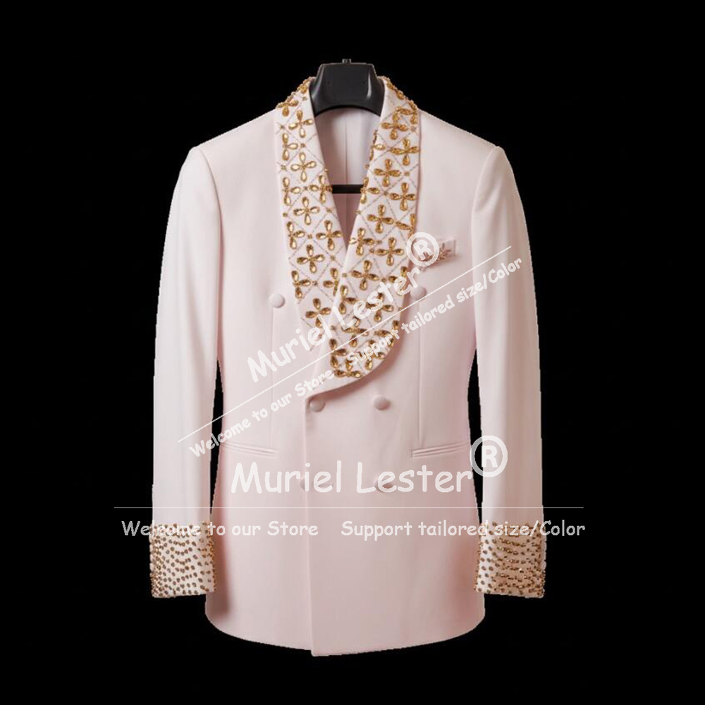Men Grooming Outfit - Eleganckie męskie marynarki garniturowe, zdobione kryształkami