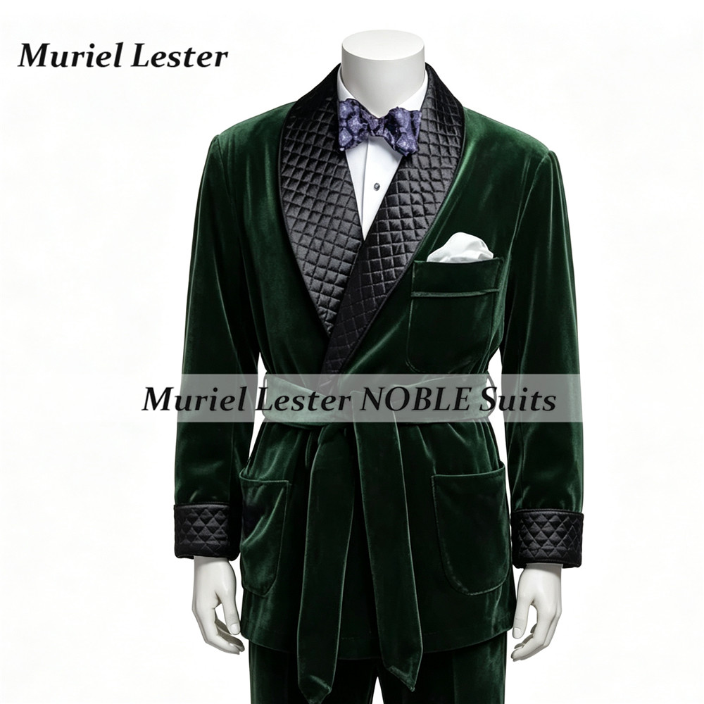 Men Grooming Outfit - Garnitury męskie z aksamitu do biznesu,