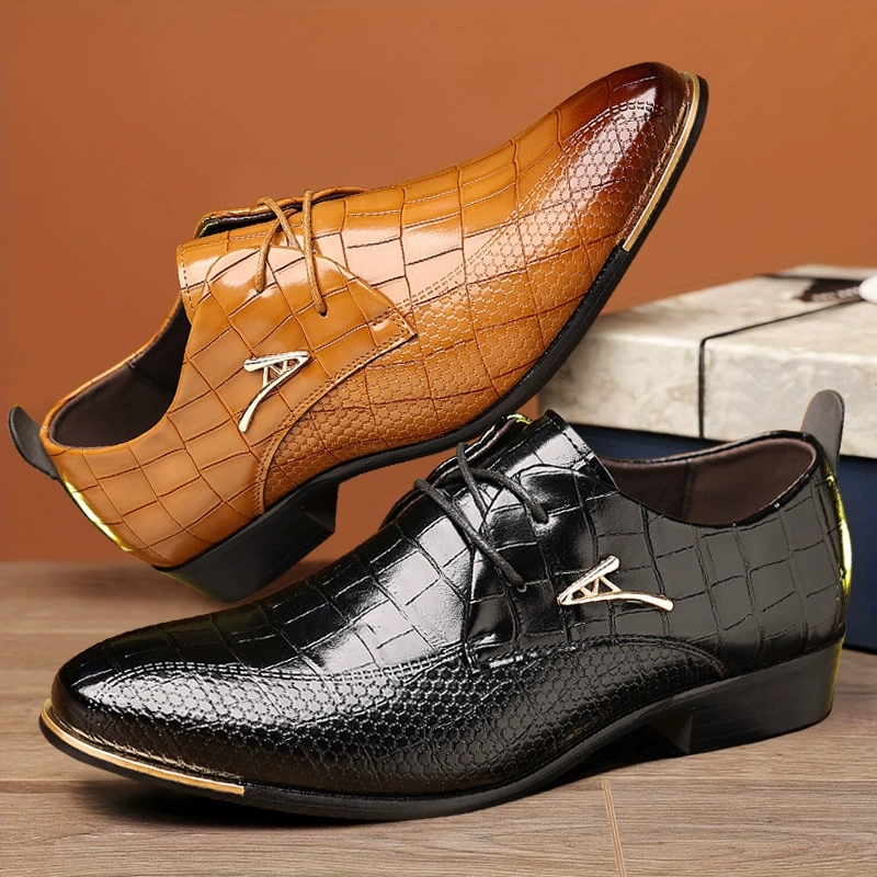Męskie buty ze skóry PU, elega – Men Grooming Outfit recenzja i cena